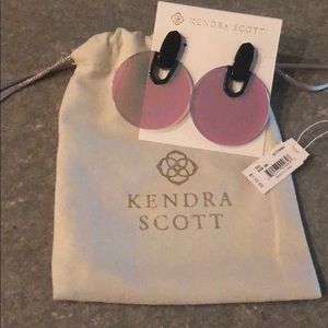 Kendra Scott Didi Navy Gunmetal Statement Earrings
